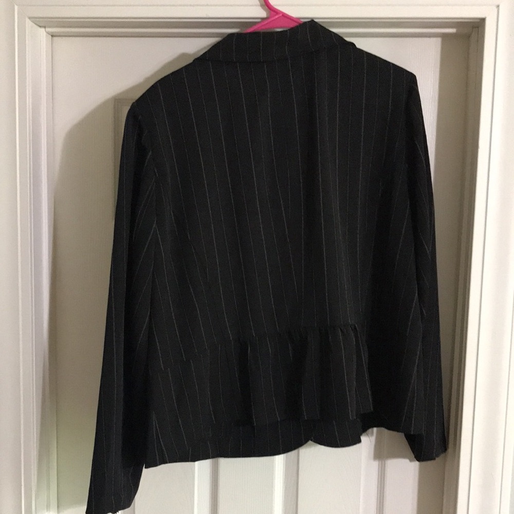 Studio 1940 Black & Silver Striped Work Blazer - Picture 7 of 7